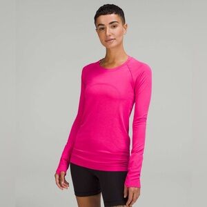 Lululemon Women’s Swiftly Tech LS 2.0 Race Length, Sonic Pink size 16